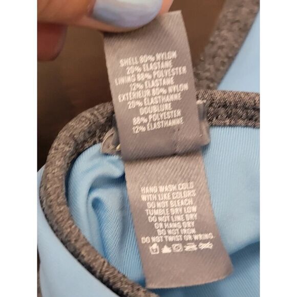 Aerie Apron One Piece Swimsuit Monokini Light Blue Low Back High Leg Size XL - Picture 5 of 9